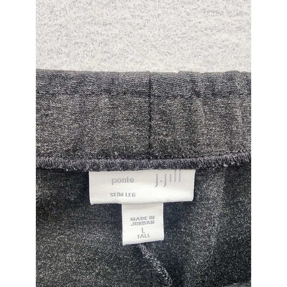 J. Jill Ponte Slim Leg Pants Gray Charcoal Heather Pull On Trousers Large Tall - Picture 2 of 11
